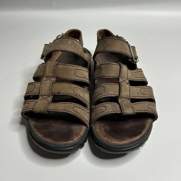 Vintage NIKE ACG Fisherman Hiking Sandals Mens 10 Y2K Brown Leather 138027 221 - Picture 2 of 10
